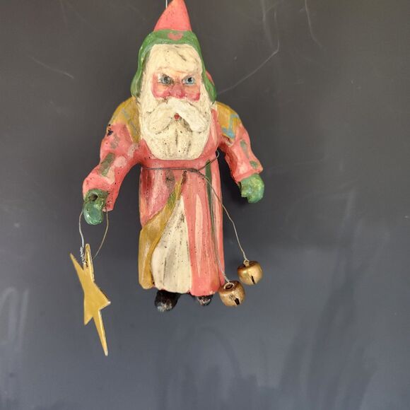 House of Hatten 1988 Folk Santa Elf Holding Star D Calla Christmas Ornament VTG - Picture 2 of 9